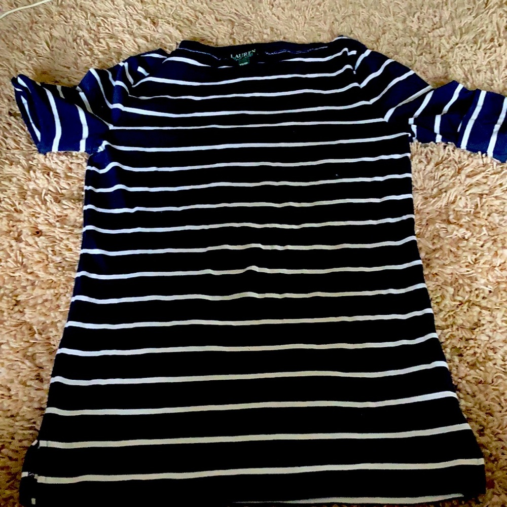 Ralph Lauren white striped shirt sleeve shirt